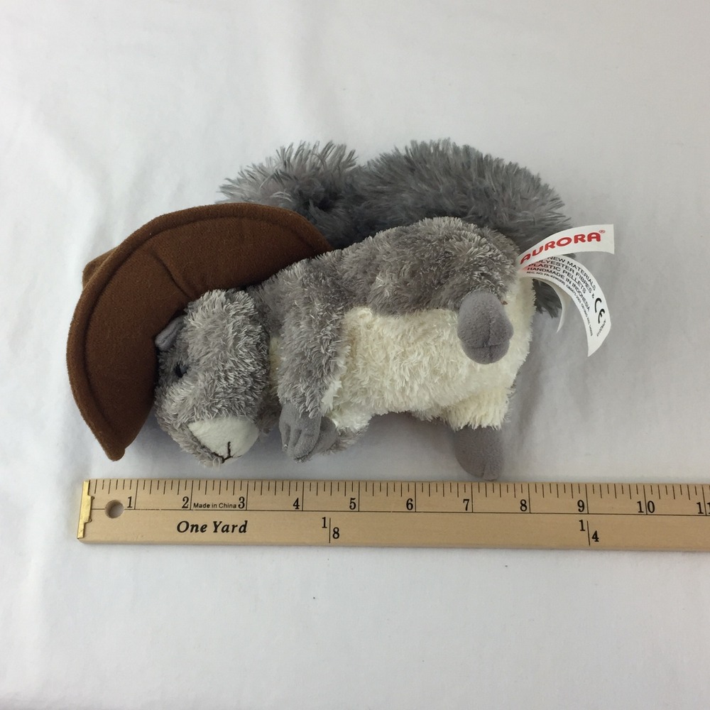 Aurora Gray Squirrel Grand Ole Opry Brown Cowboy Hat 8" Plush Stuffed Animal Toy - Picture 10 of 10